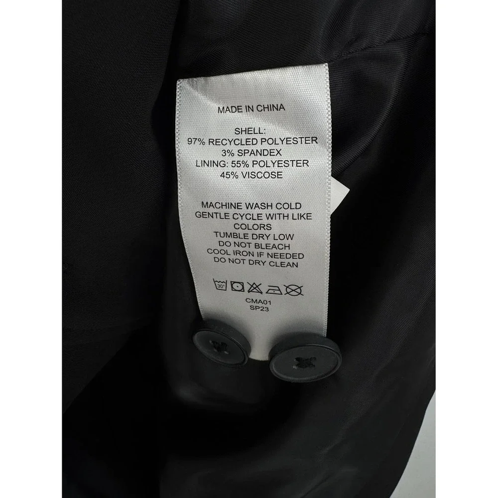 Quince Black Stretch Crepe Cropped Jacket Blazer Women's Size S - Picture 5 of 8